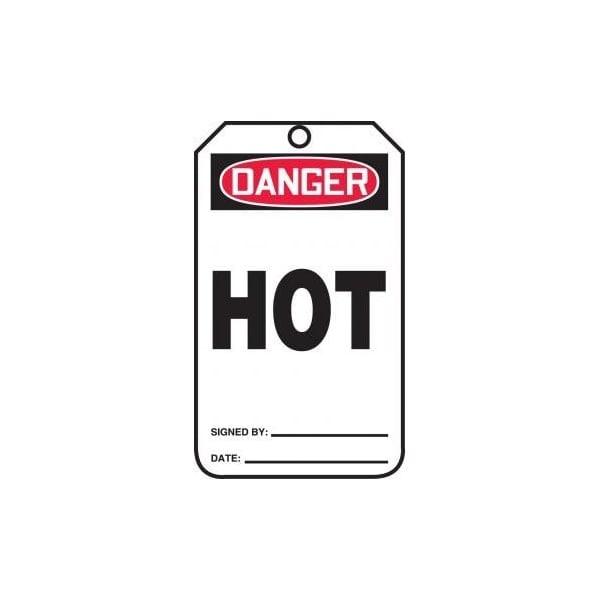 Accuform Safety Tags, DANGER HOT, 5.75in x 3.25in, PF-Cardstock, 25PK MDT230CTP - main